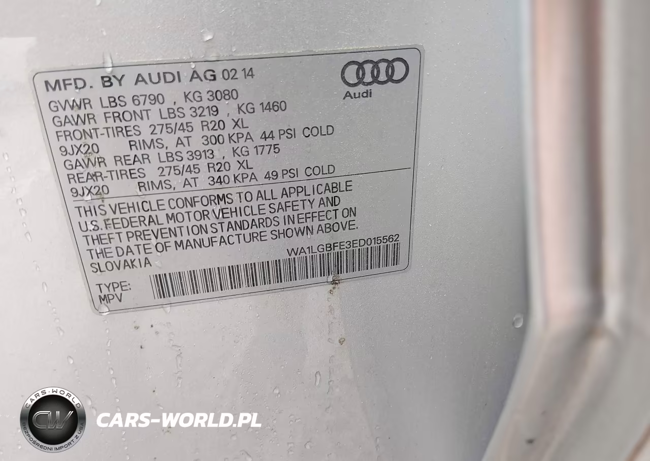 2014 Audi Q7 3.0T Premium VIN:WA1LGBFE3ED015562 - 9