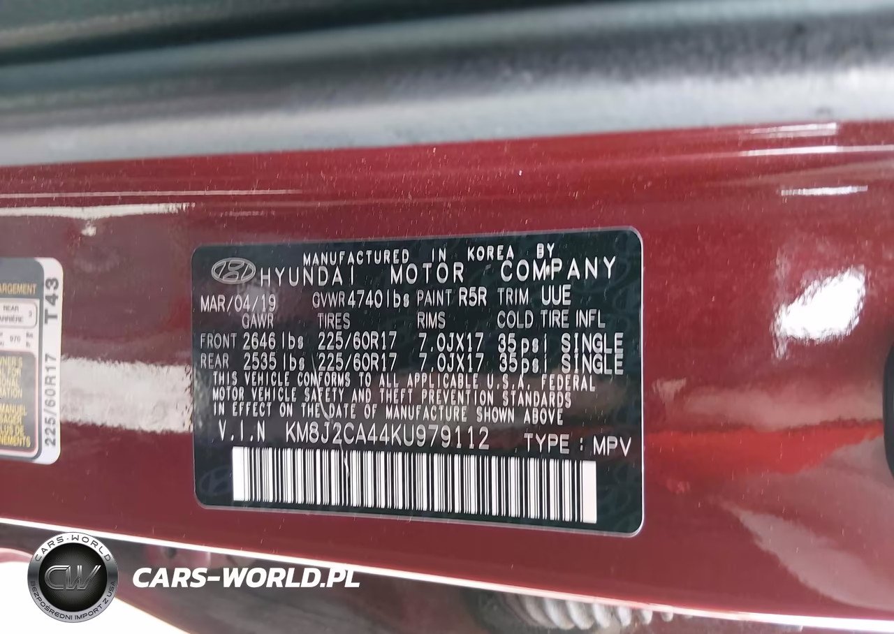 2019 Hyundai Tucson Se VIN:KM8J2CA44KU979112 - 9