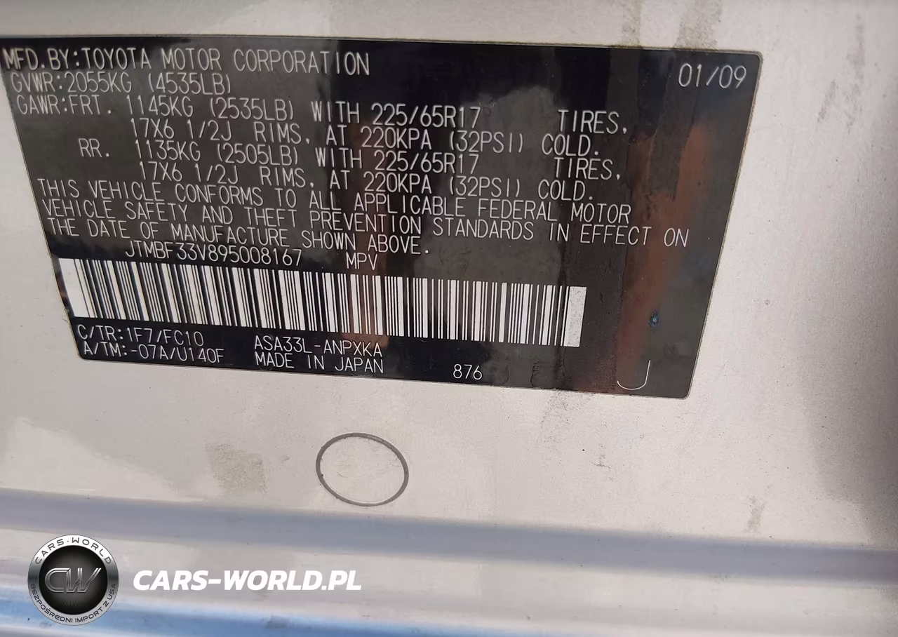 2009 Toyota Rav4 VIN:JTMBF33V895008167 - 9