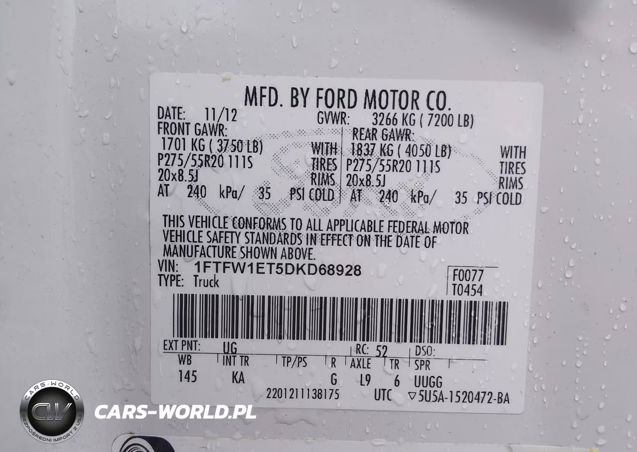2013 Ford F-150 King Ranch VIN:1FTFW1ET5DKD68928 - 9