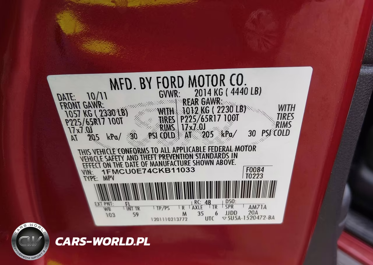 2012 Ford Escape Limited VIN:1FMCU0E74CKB11033 - 9