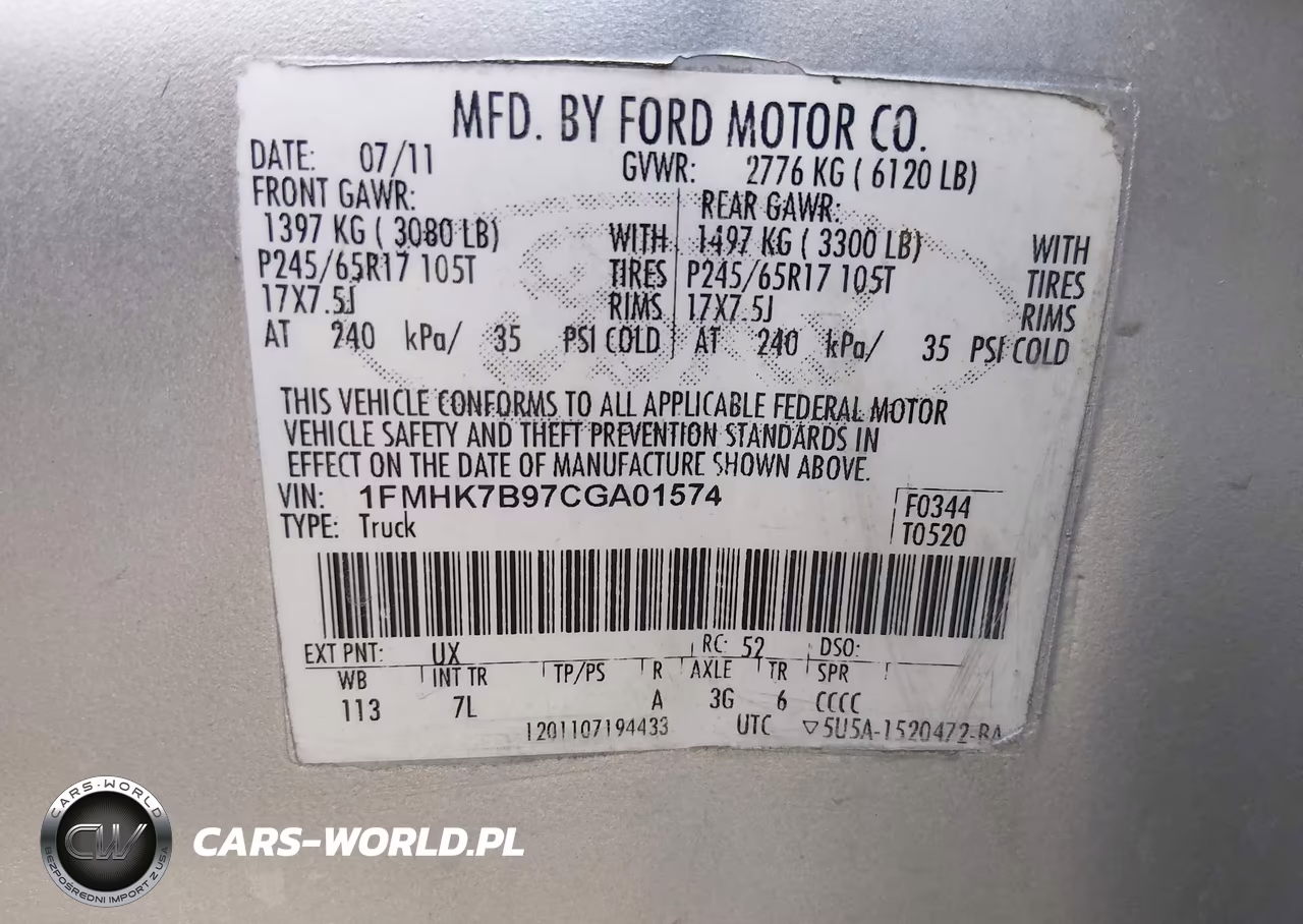 2012 Ford Explorer VIN:1FMHK7B97CGA01574 - 9