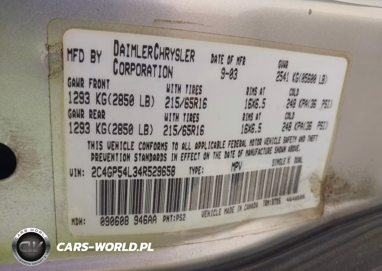 2004 Chrysler Town & Country Touring VIN:2C4GP54L34R529658 - 9