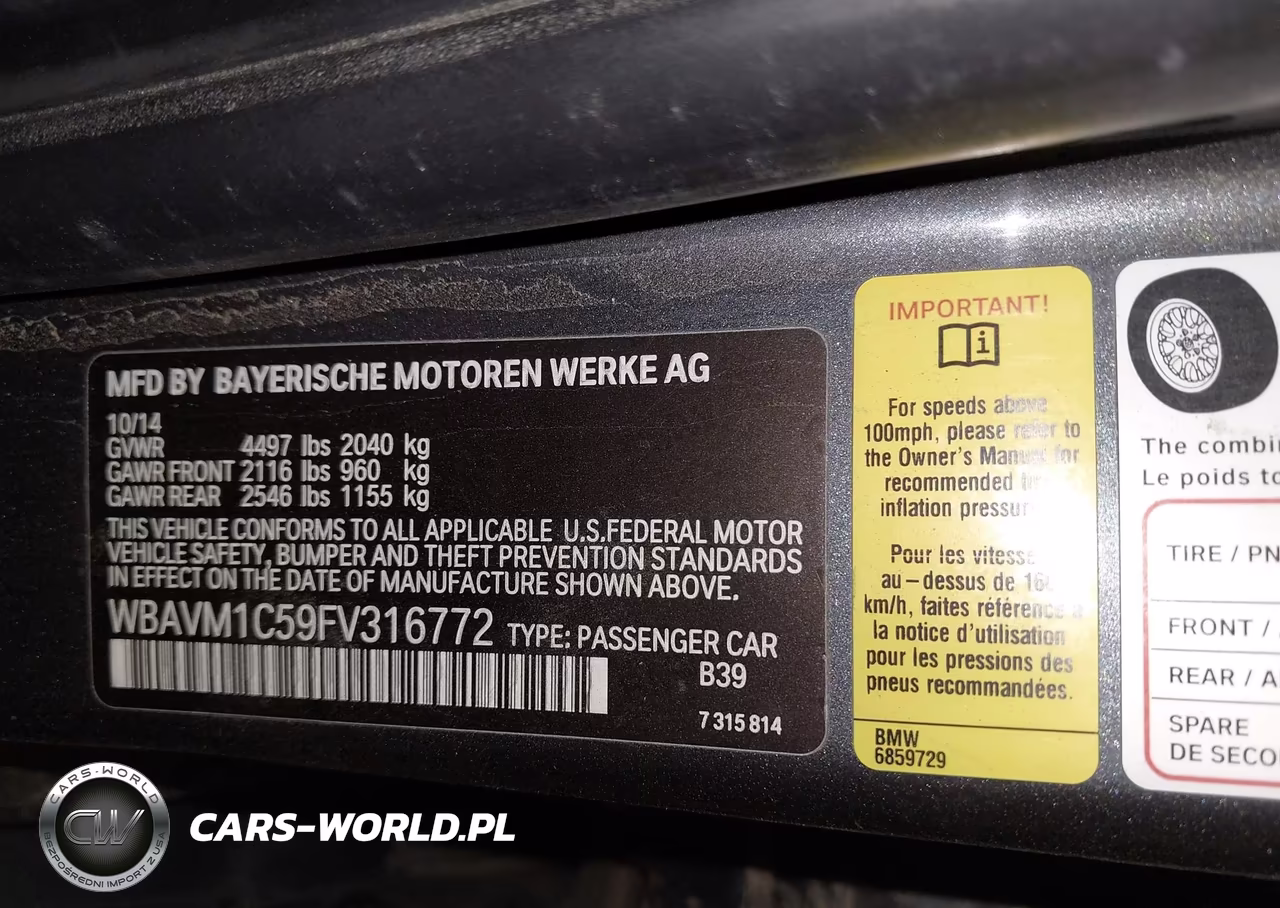 2015 BMW X1 Sdrive28I VIN:WBAVM1C59FV316772 - 9