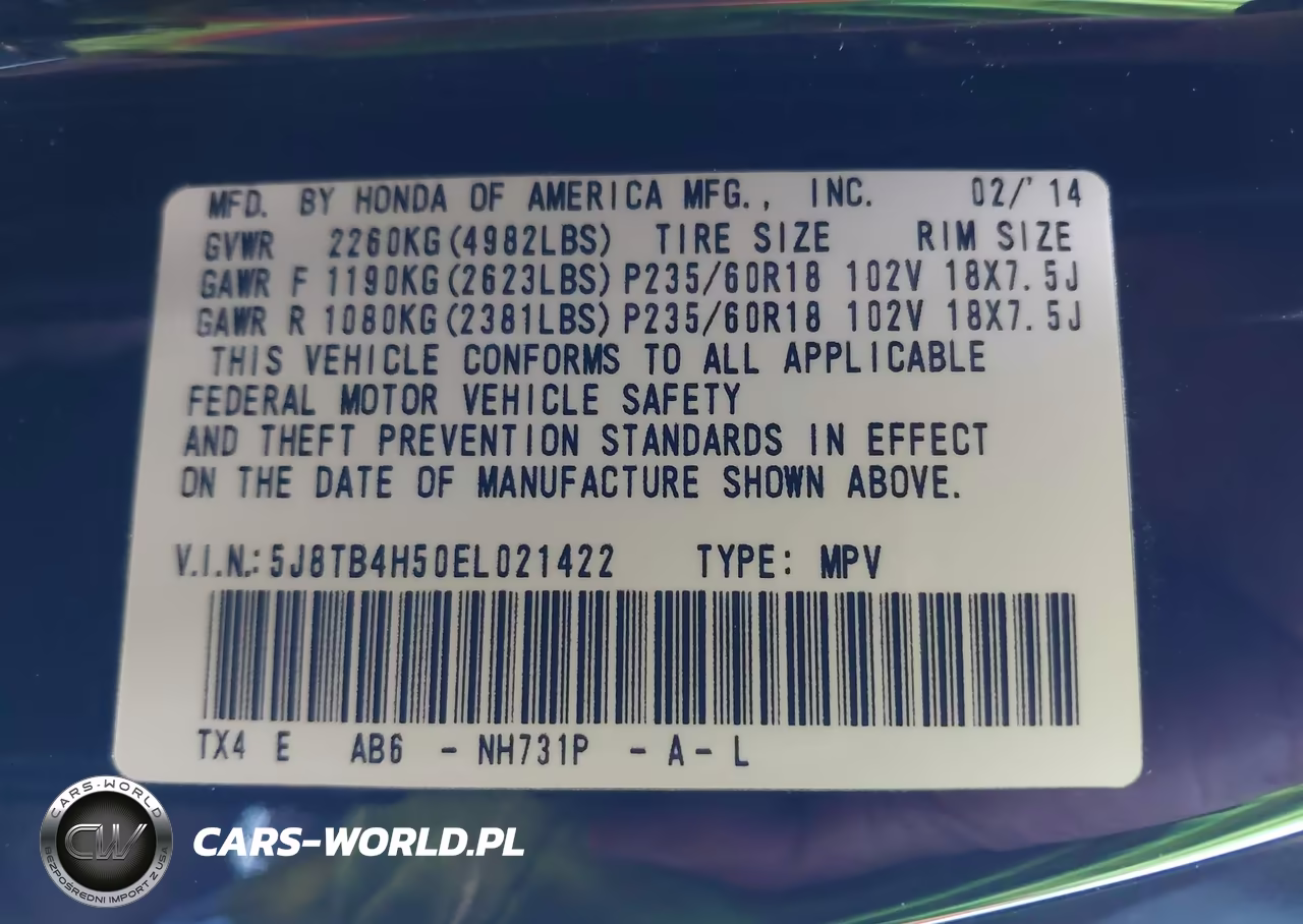 2014 Acura Rdx VIN:5J8TB4H50EL021422 - 9