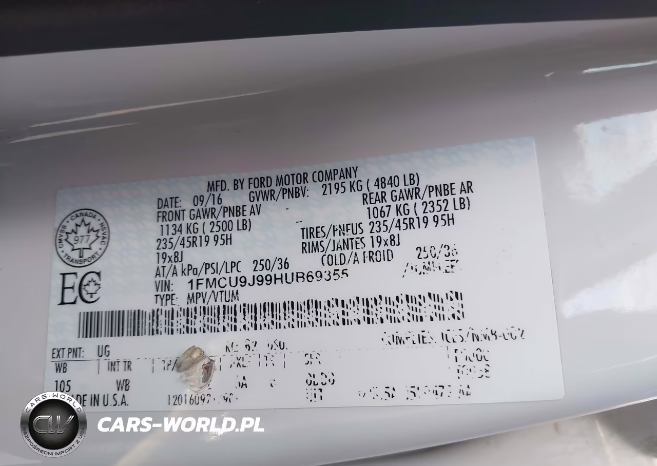 2017 Ford Escape Titanium VIN:1FMCU9J99HUB69355 - 9