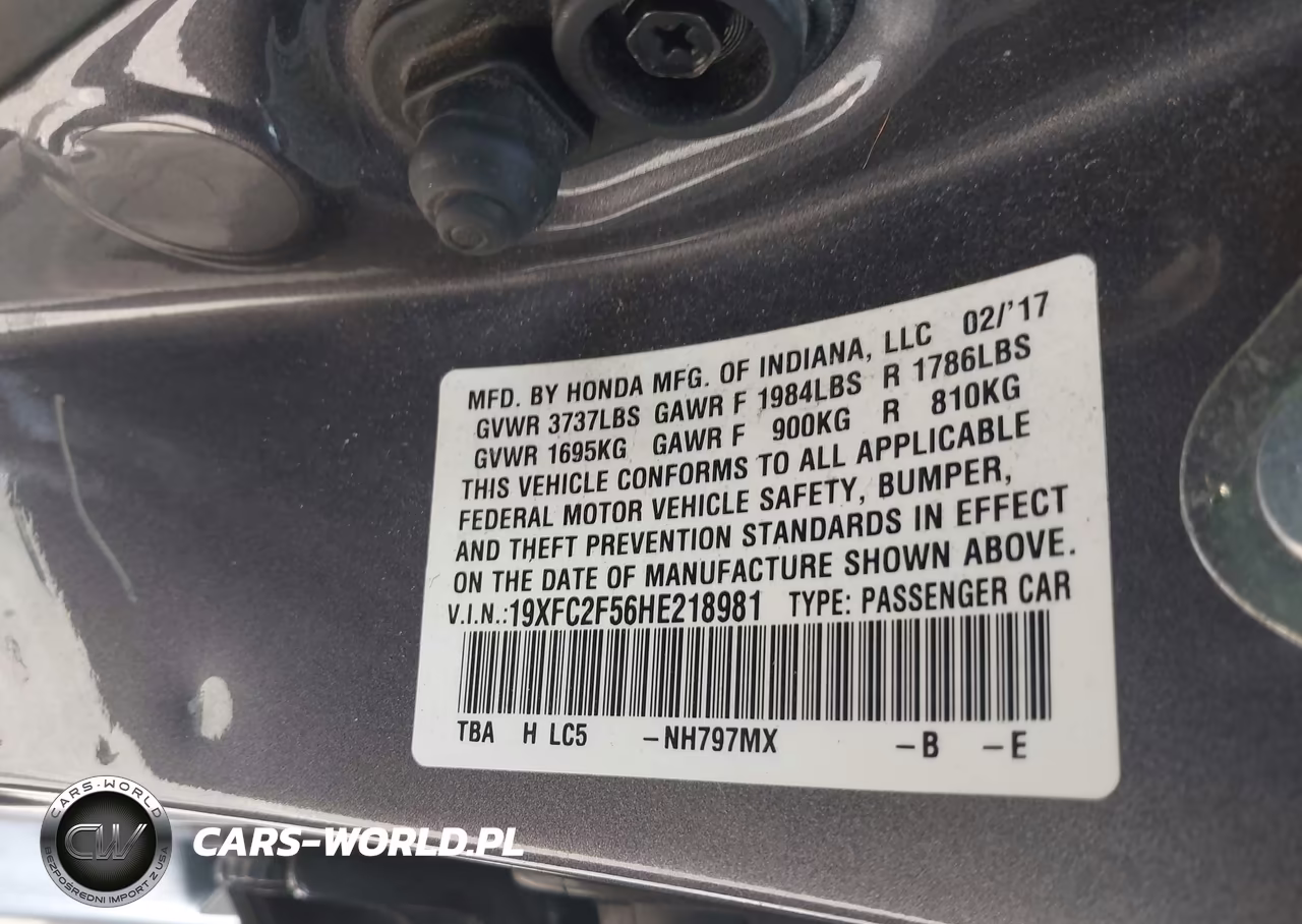 2017 Honda Civic Lx VIN:19XFC2F56HE218981 - 9