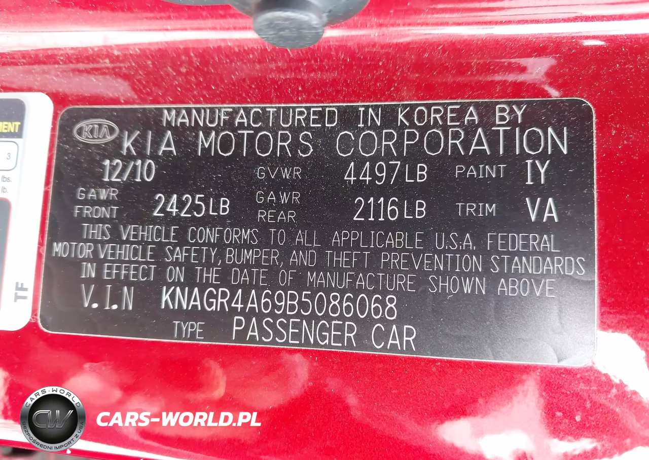 2011 Kia Optima Sx VIN:KNAGR4A69B5086068 - 9
