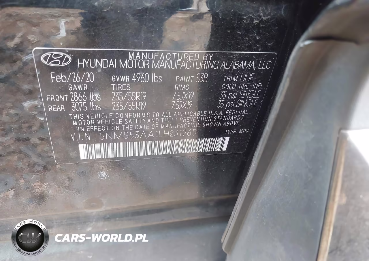 2020 Hyundai Santa Fe Limited 2.0T VIN:5NMS53AA1LH231965 - 9