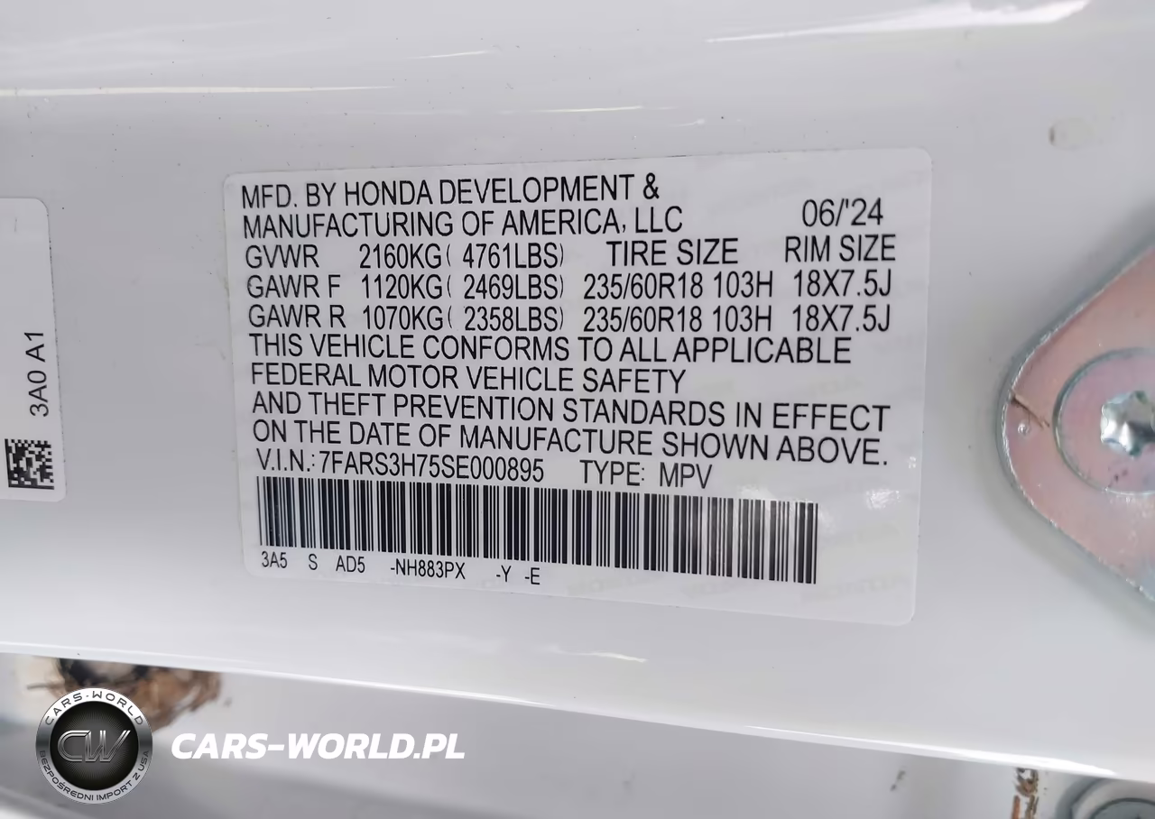 2025 Honda Cr-V Ex-L 2Wd VIN:7FARS3H75SE000895 - 9