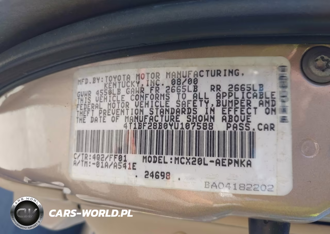 2000 Toyota Avalon Xl VIN:4T1BF28B0YU107588 - 9