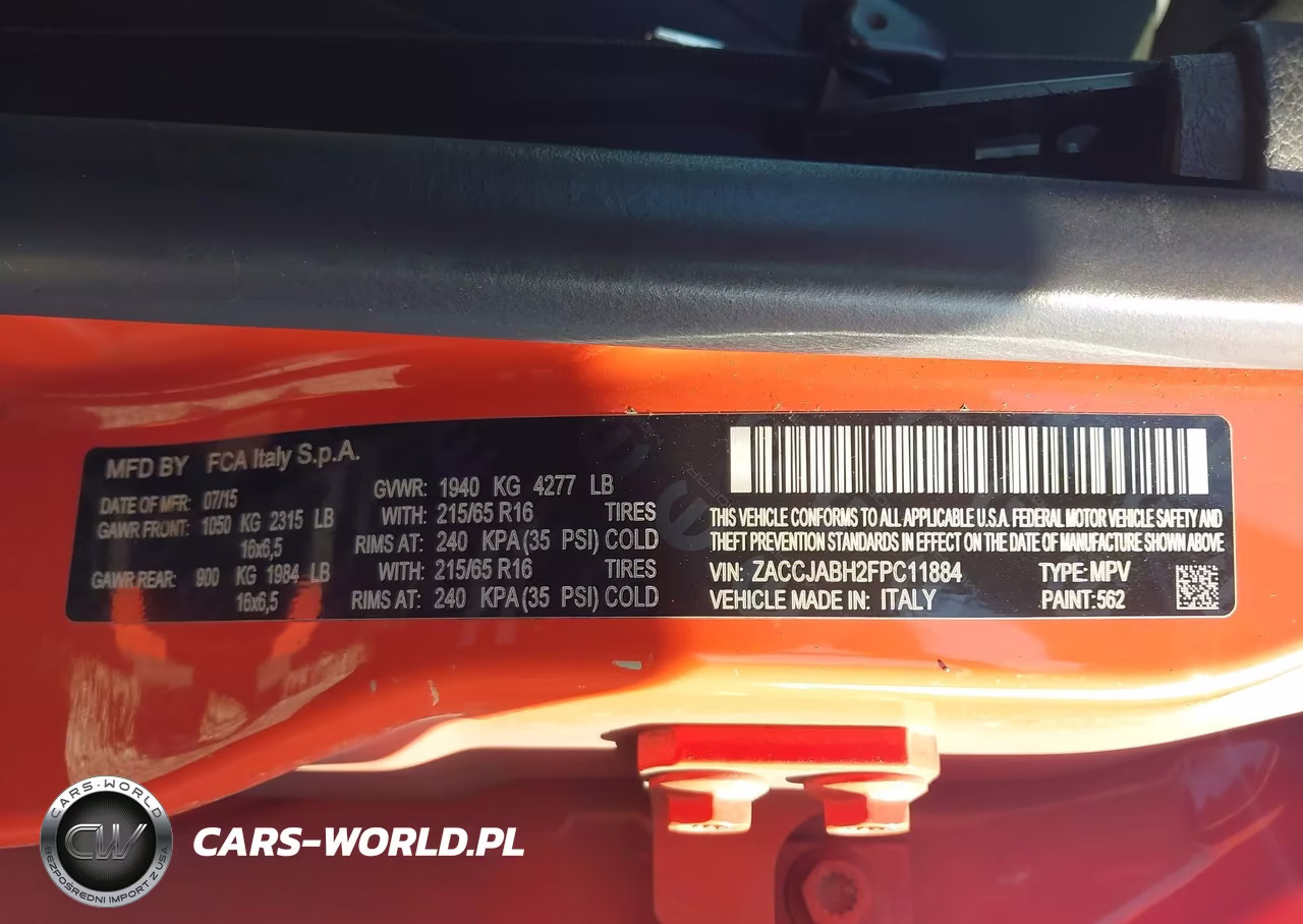 2015 Jeep Renegade Latitude VIN:ZACCJABH2FPC11884 - 9