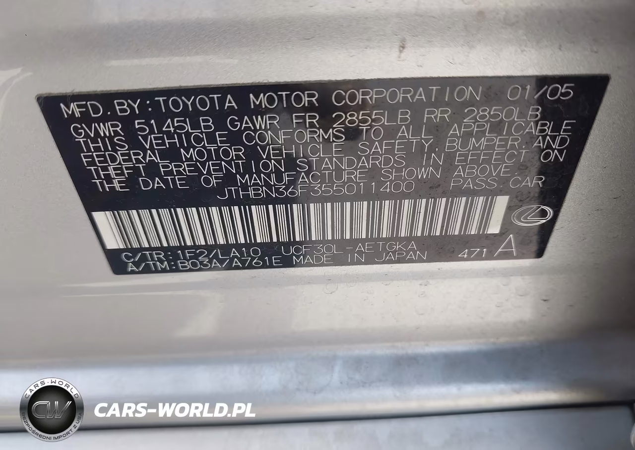 2005 Lexus Ls 430 VIN:JTHBN36F355011400 - 9