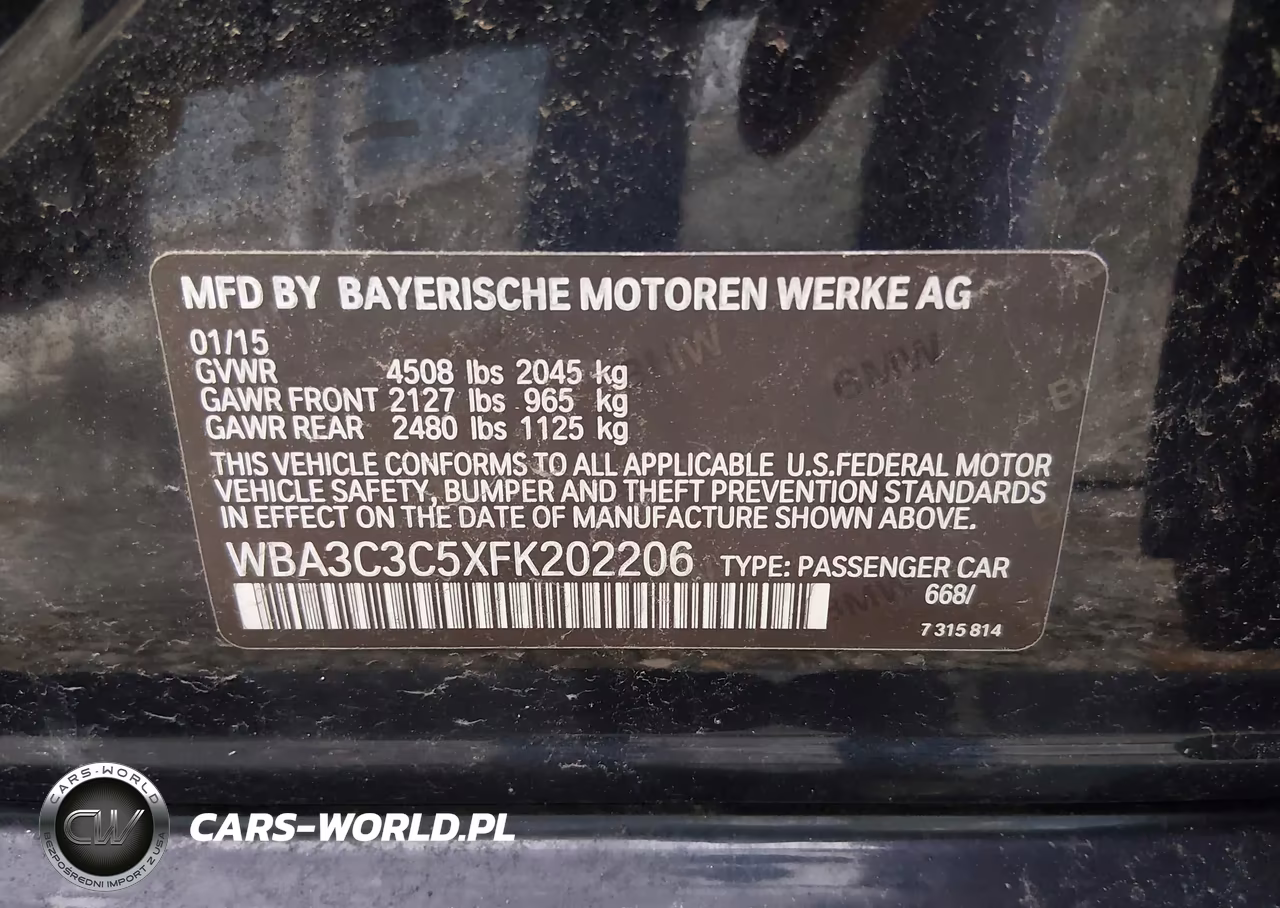2015 BMW 320I xDrive VIN:WBA3C3C5XFK202206 - 9
