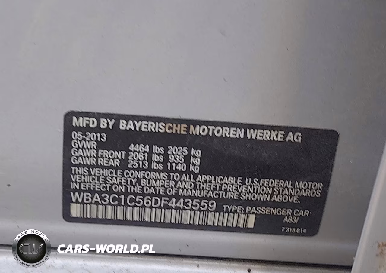 2013 BMW 328I VIN:WBA3C1C56DF443559 - 9