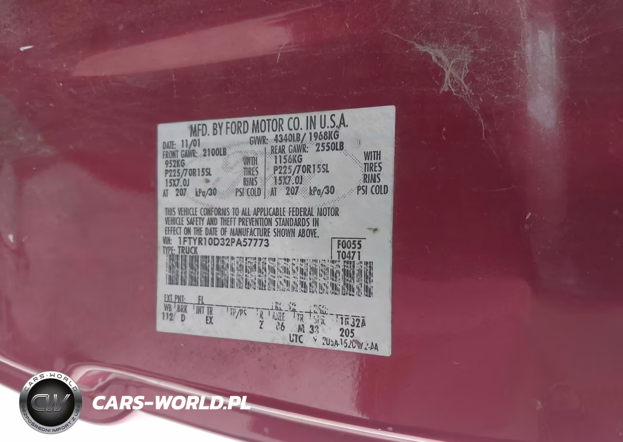 2002 Ford Ranger Xl-Xlt VIN:1FTYR10D32PA57773 - 9