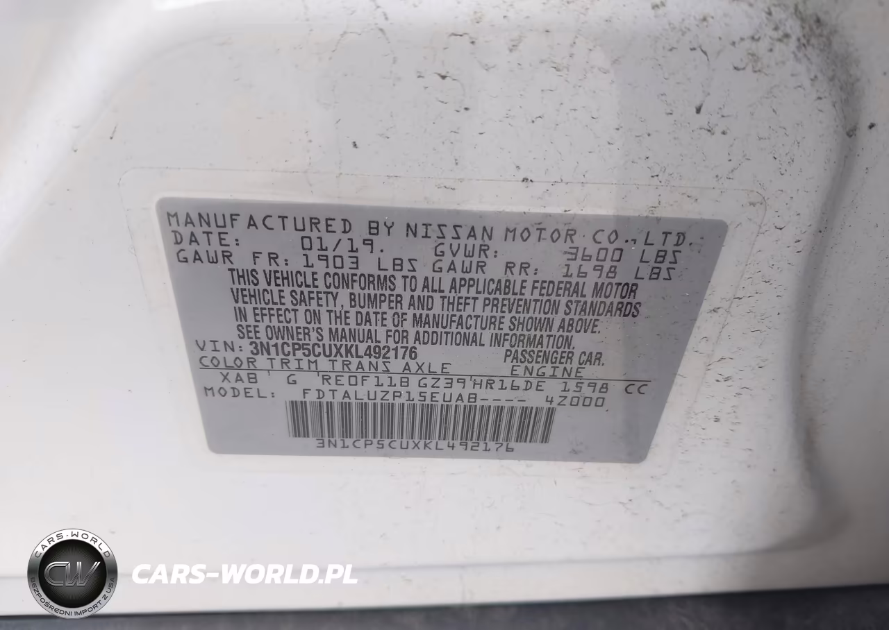 2019 Nissan Kicks Sr VIN:3N1CP5CUXKL492176 - 9