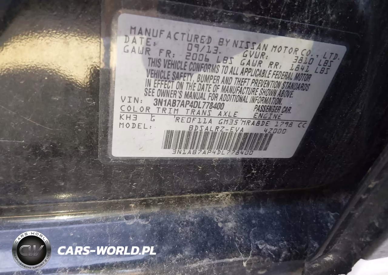 2013 Nissan Sentra Sr VIN:3N1AB7AP4DL778400 - 9