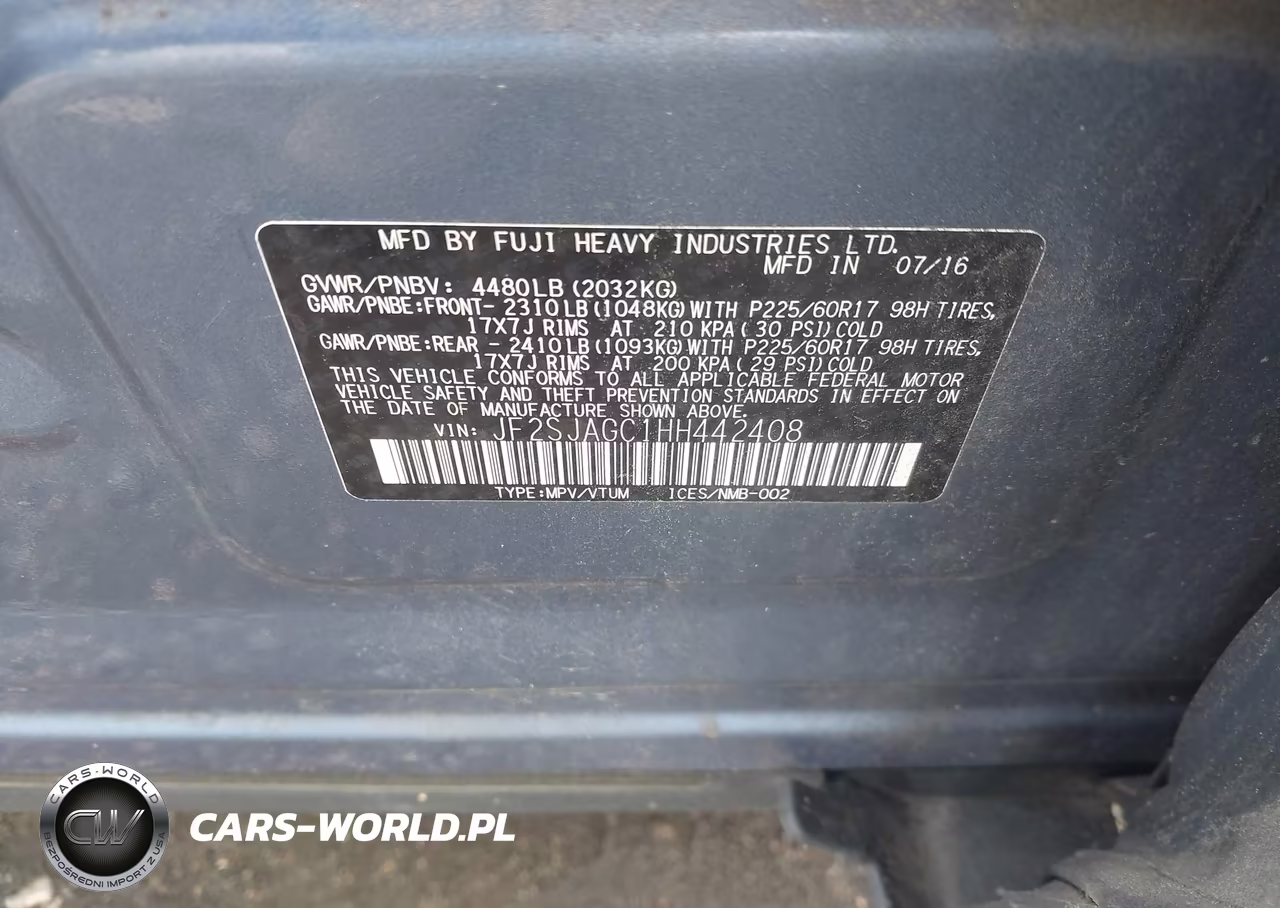 2017 Subaru Forester 2.5I Premium VIN:JF2SJAGC1HH442408 - 9