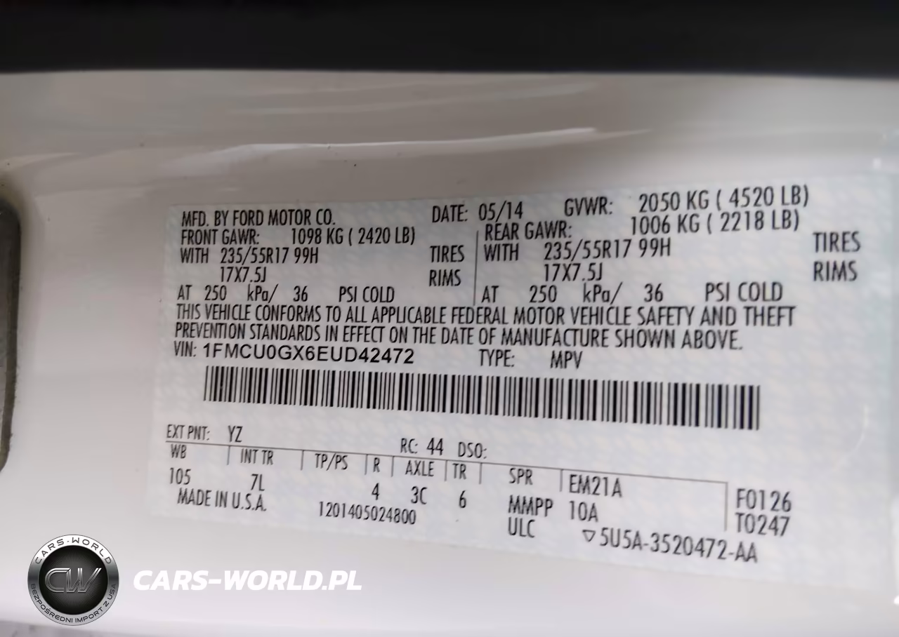 2014 Ford Escape Se VIN:1FMCU0GX6EUD42472 - 9