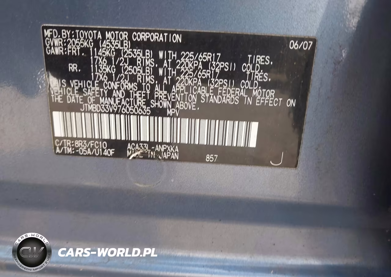 2007 Toyota Rav4 VIN:JTMBD33V976050635 - 9