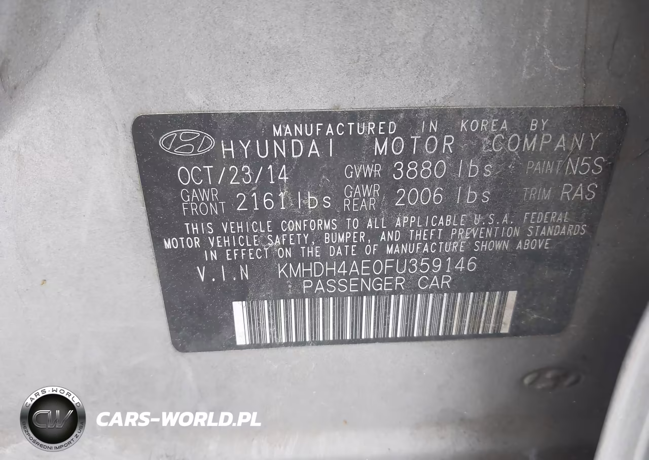 2015 Hyundai Elantra Se VIN:KMHDH4AE0FU359146 - 9