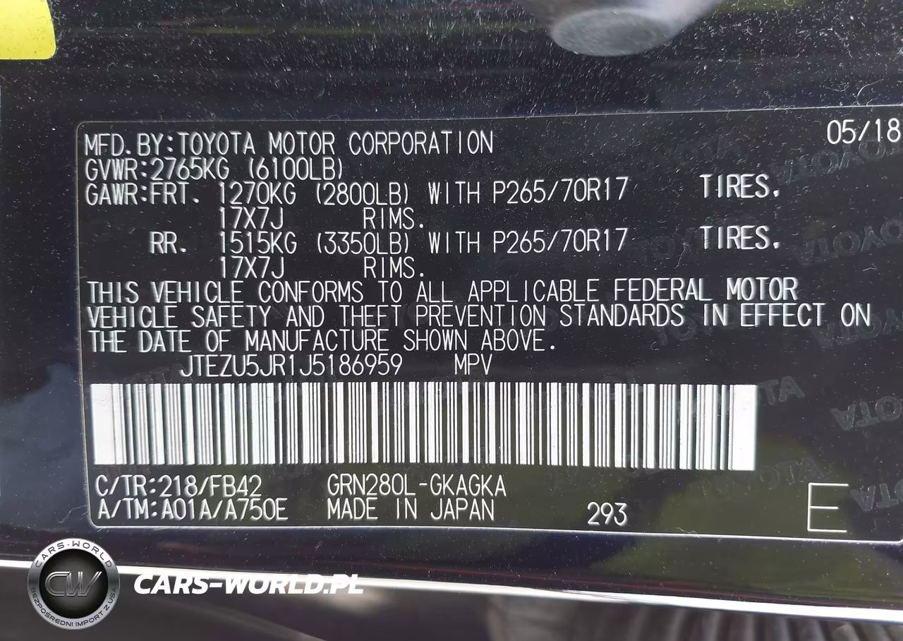 2018 Toyota 4Runner Sr5 VIN:JTEZU5JR1J5186959 - 9