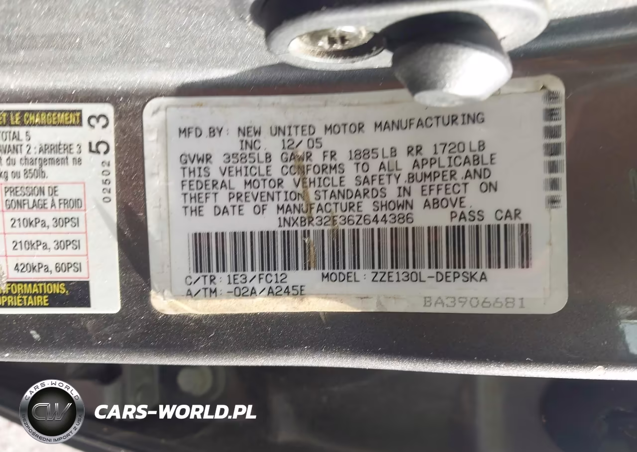 2006 Toyota Corolla S VIN:1NXBR32E36Z644386 - 9