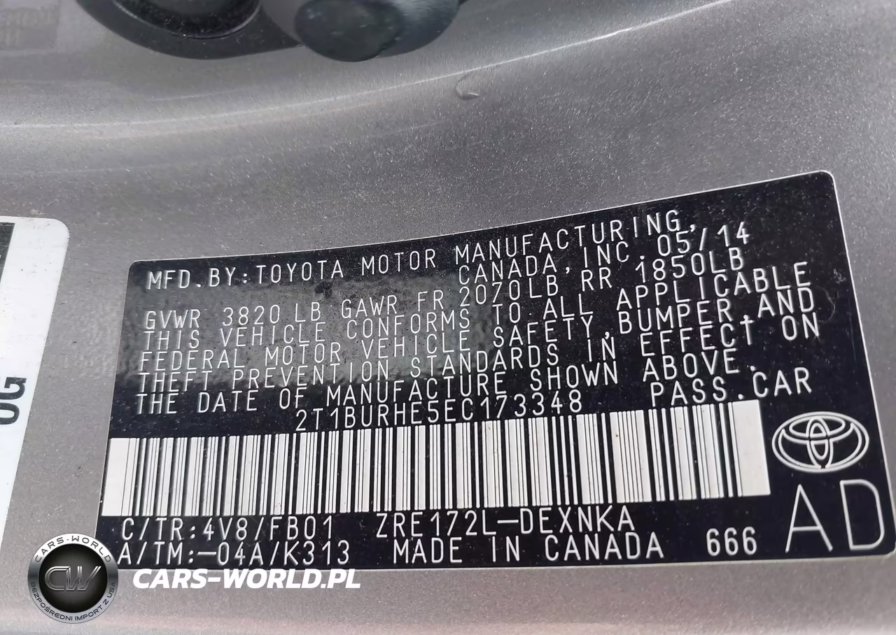 2014 Toyota Corolla Le VIN:2T1BURHE5EC173348 - 9