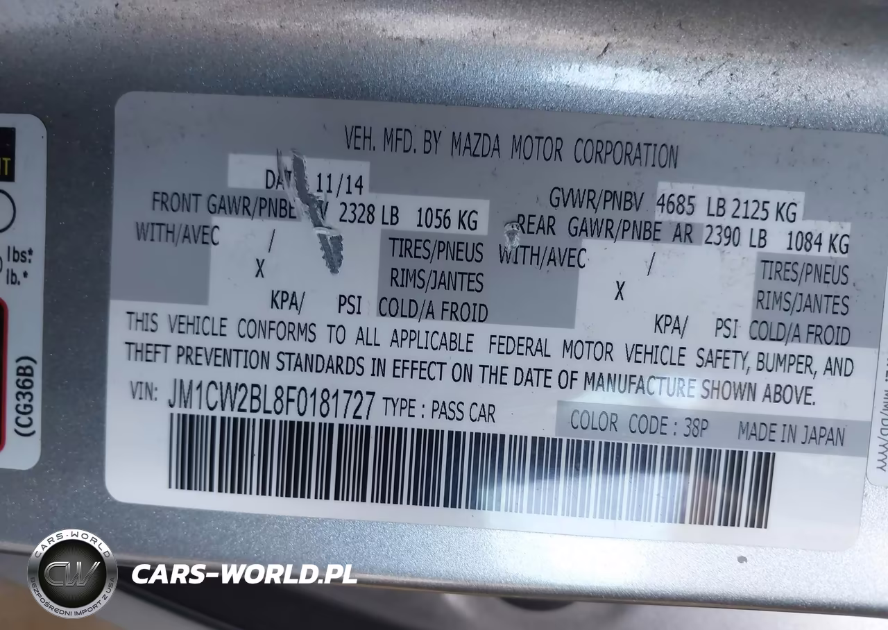 2015 Mazda Mazda5 Sport VIN:JM1CW2BL8F0181727 - 9