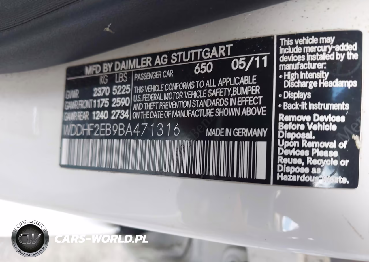 2011 Mercedes-Benz E 350 Bluetec VIN:WDDHF2EB9BA471316 - 9