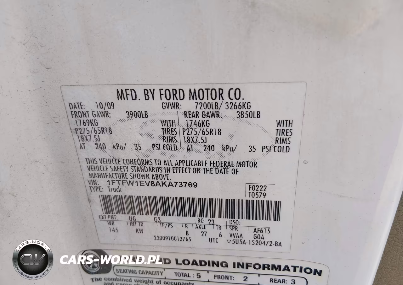 2010 Ford F-150 Fx4-Harley-Davidson-King Ranch-Lariat-Platinum-Xl-Xlt VIN:1FTFW1EV8AKA73769 - 9