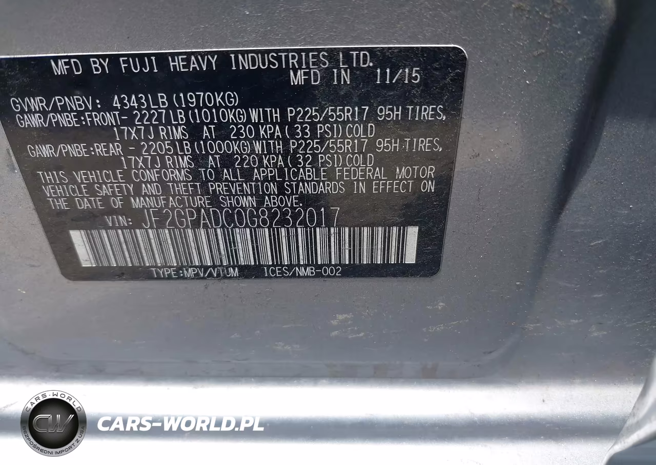 2016 Subaru Crosstrek 2.0I Premium VIN:JF2GPADC0G8232017 - 9