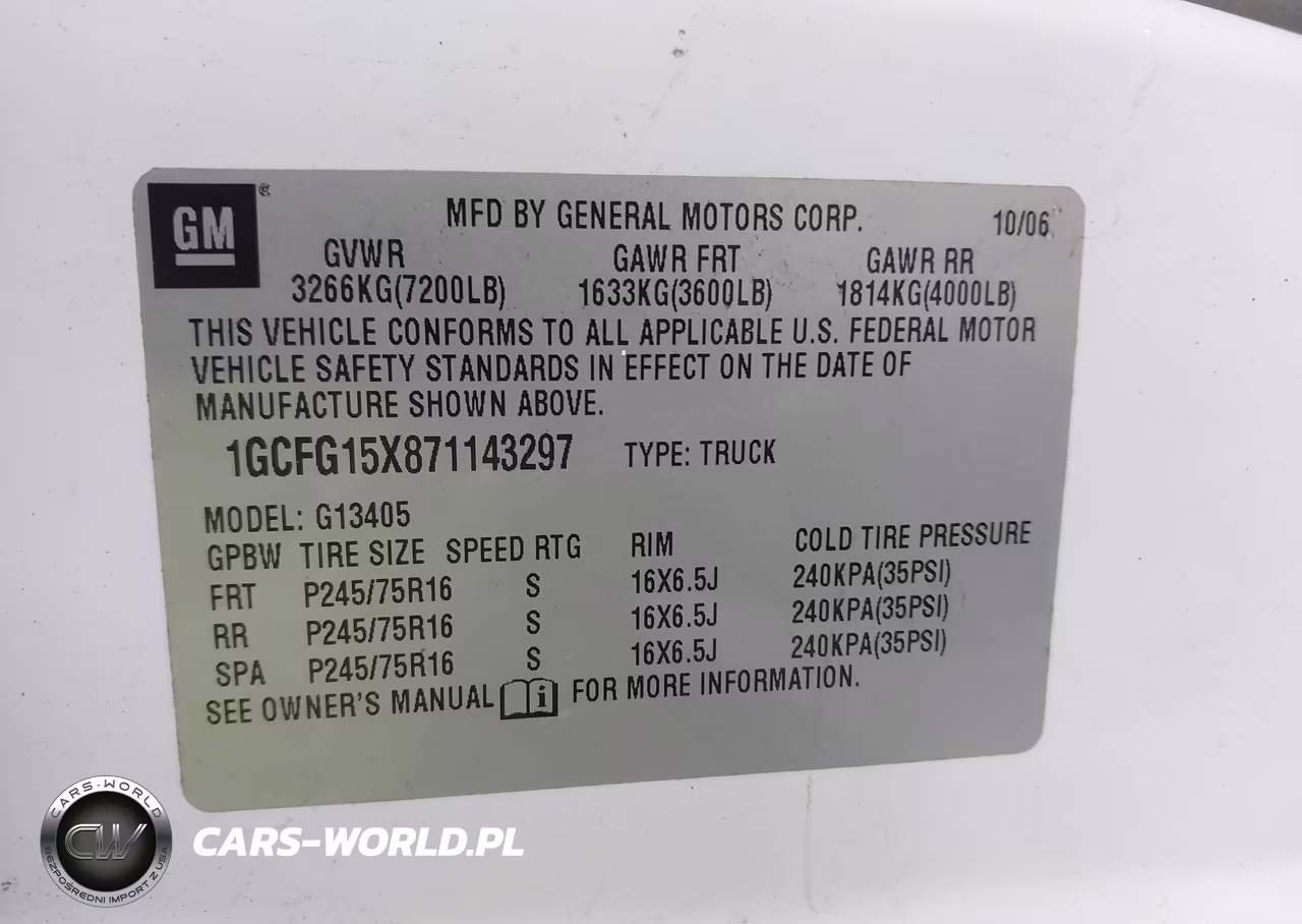 2007 Chevrolet Express Work Van VIN:1GCFG15X871143297 - 9