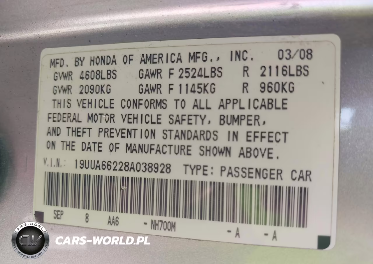 2008 Acura Tl 3.2 VIN:19UUA66228A038928 - 9