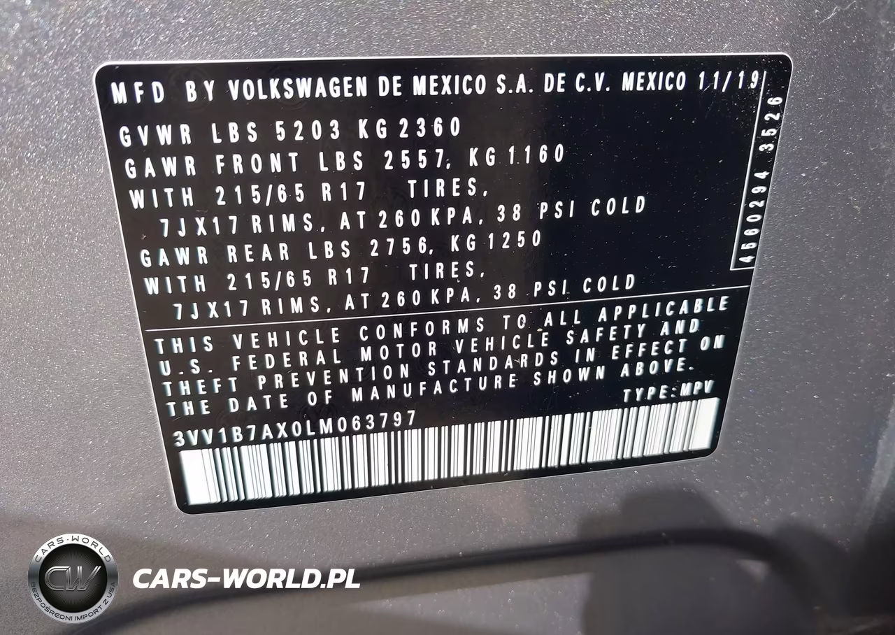 2020 Volkswagen Tiguan 2.0T S VIN:3VV1B7AX0LM063797 - 9