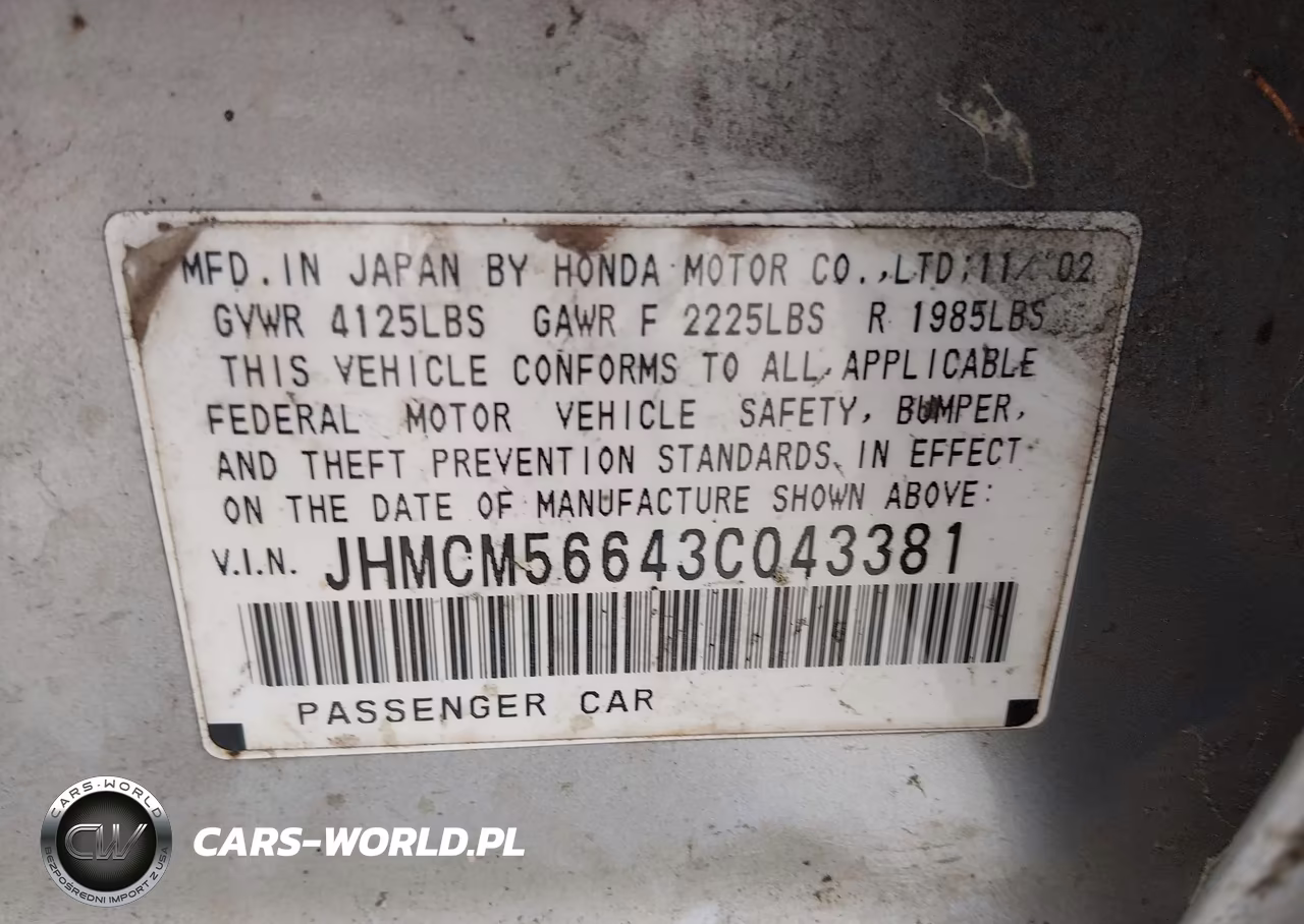 2003 Honda Accord 2.4 Ex-Ex VIN:JHMCM56643C043381 - 9
