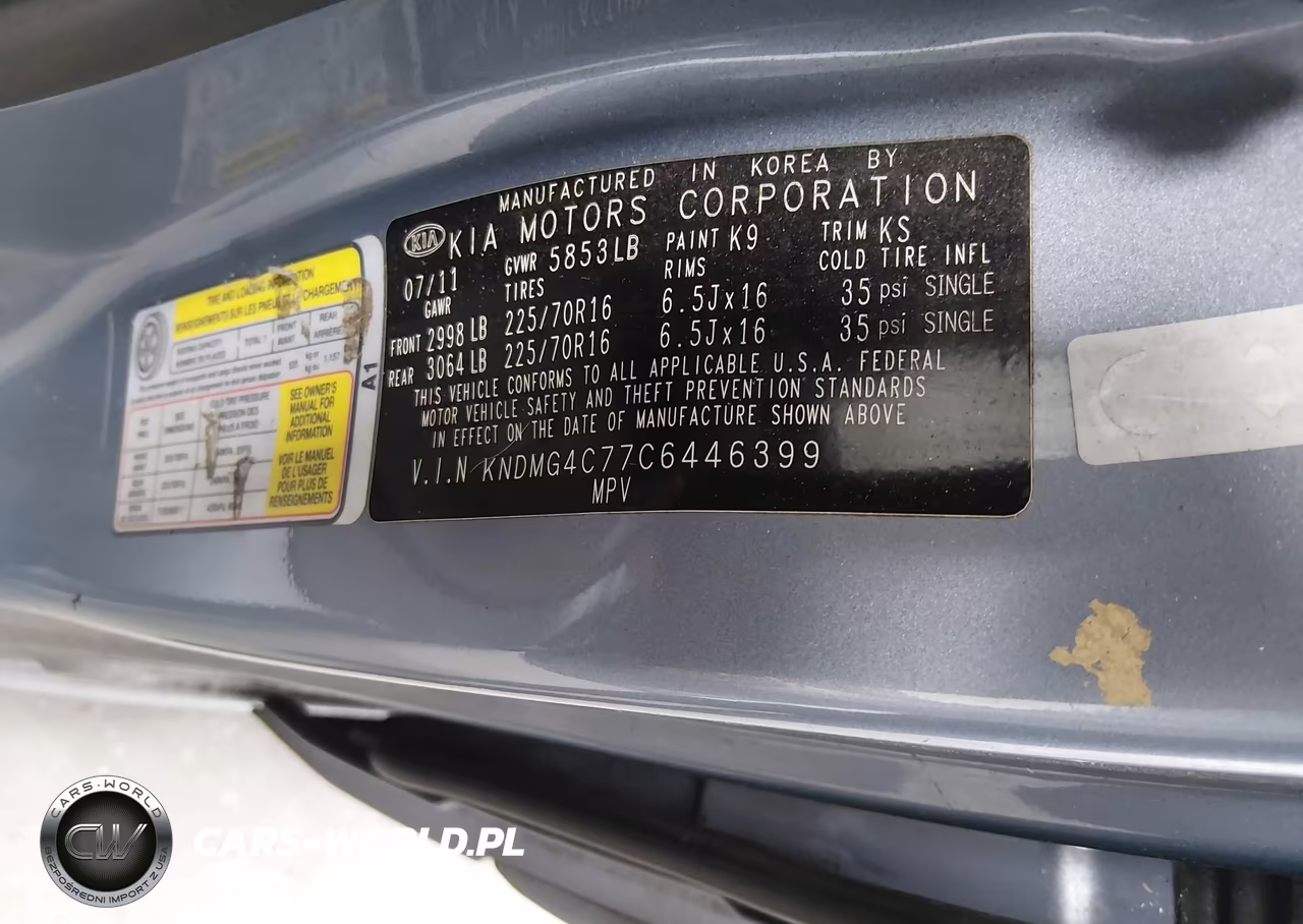2012 Kia Sedona Lx VIN:KNDMG4C77C6446399 - 9