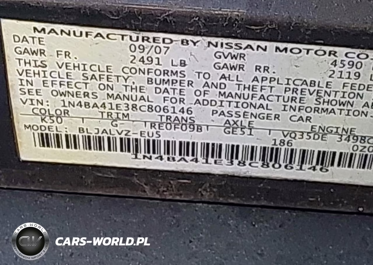 2008 Nissan Maxima 3.5 Se VIN:1N4BA41E38C806146 - 9