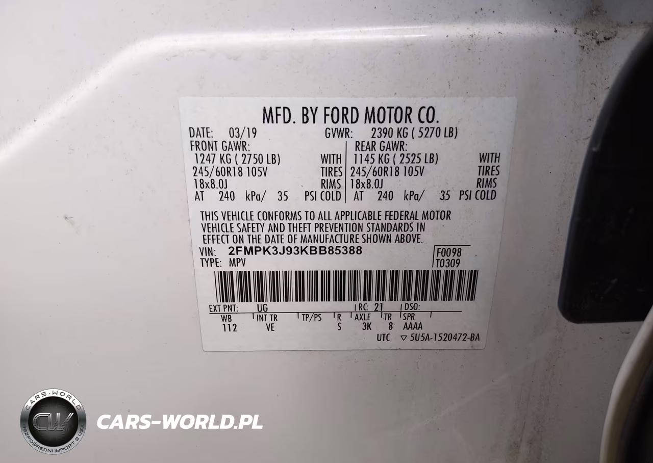 2019 Ford Edge Sel VIN:2FMPK3J93KBB85388 - 9