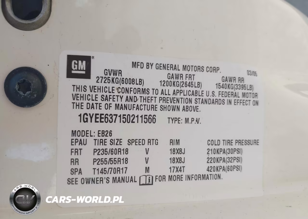 2005 Cadillac Srx V6 VIN:1GYEE637150211566 - 9