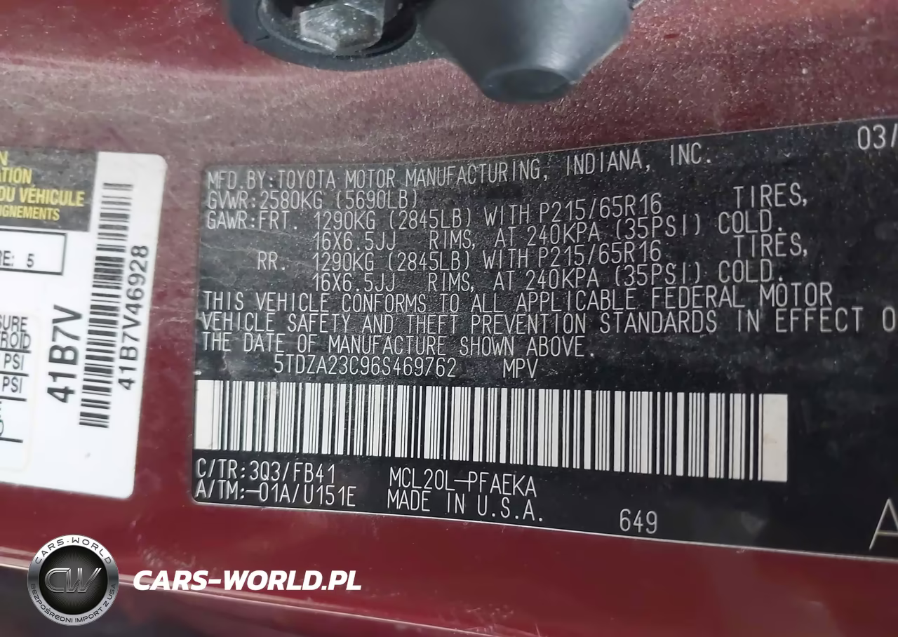 2006 Toyota Sienna Ce VIN:5TDZA23C96S469762 - 9