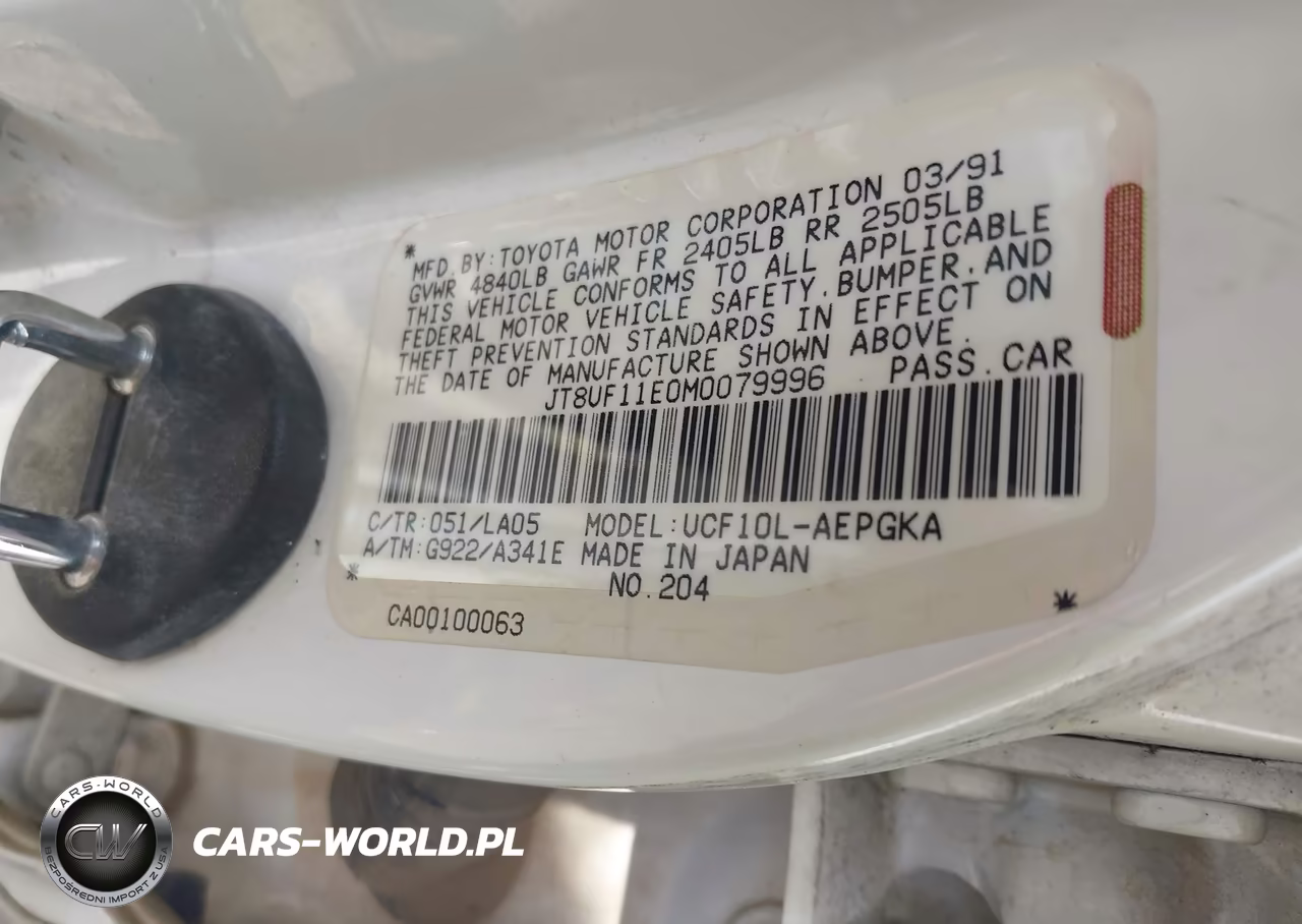 1991 Lexus Ls 400 VIN:JT8UF11E0M0079996 - 9