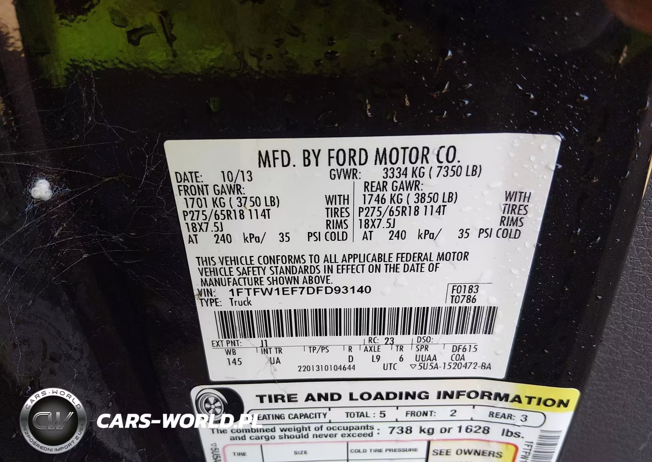 2013 Ford F-150 Xlt VIN:1FTFW1EF7DFD93140 - 9
