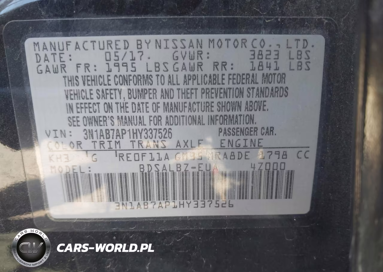 2017 Nissan Sentra S VIN:3N1AB7AP1HY337526 - 9