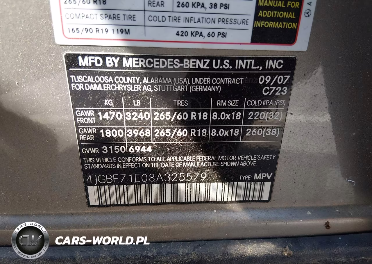2008 Mercedes-Benz Gl-Class 4.6L VIN:4JGBF71E08A325579 - 9
