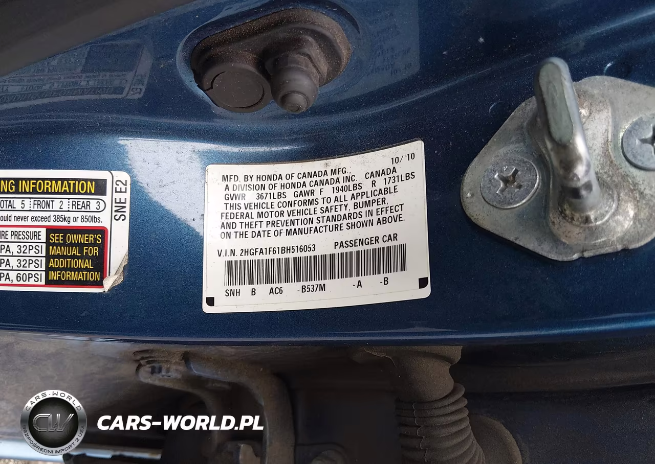 2011 Honda Civic Lx-S VIN:2HGFA1F61BH516053 - 9
