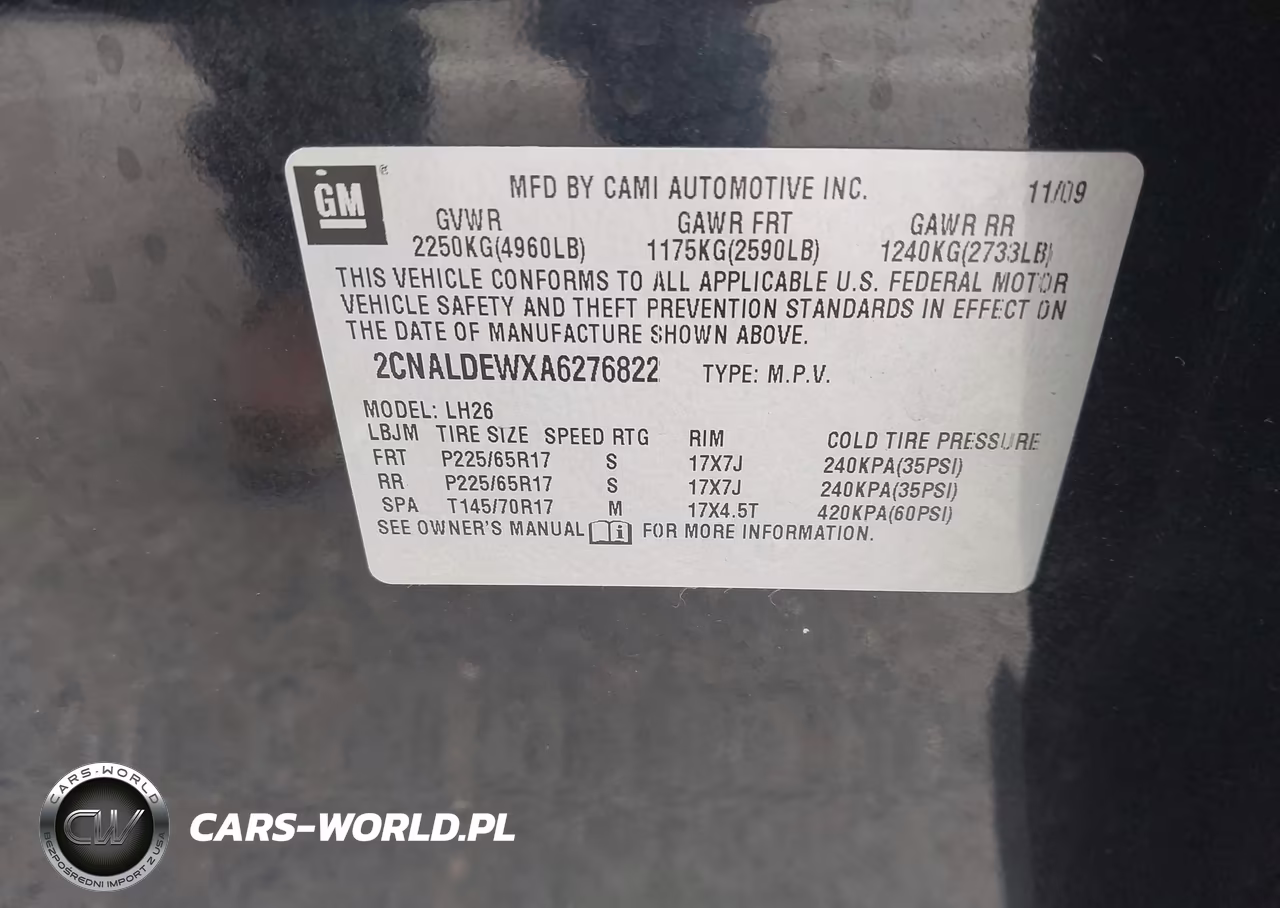 2010 Chevrolet Equinox Lt VIN:2CNALDEWXA6276822 - 9