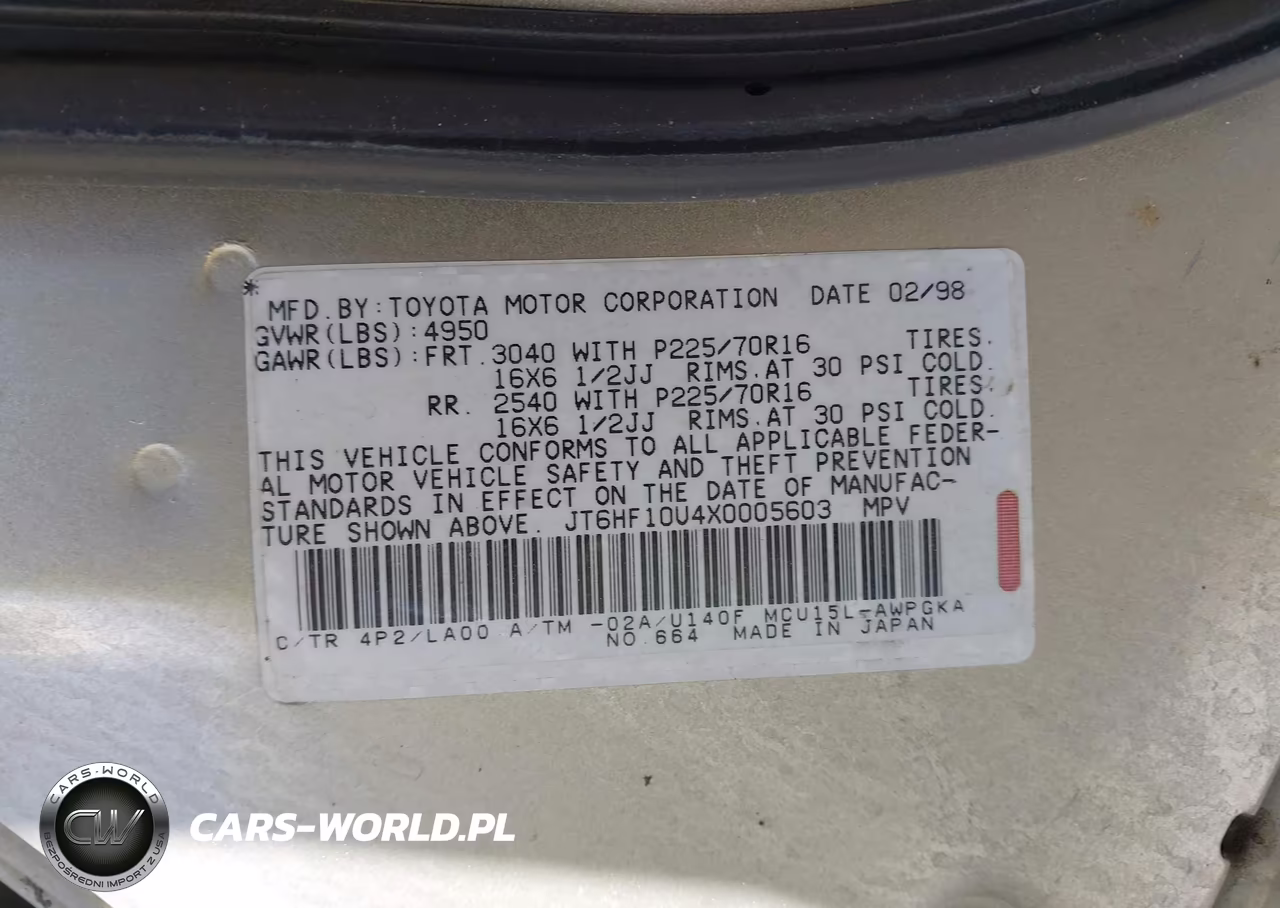 1999 Lexus Rx 300 VIN:JT6HF10U4X0005603 - 9