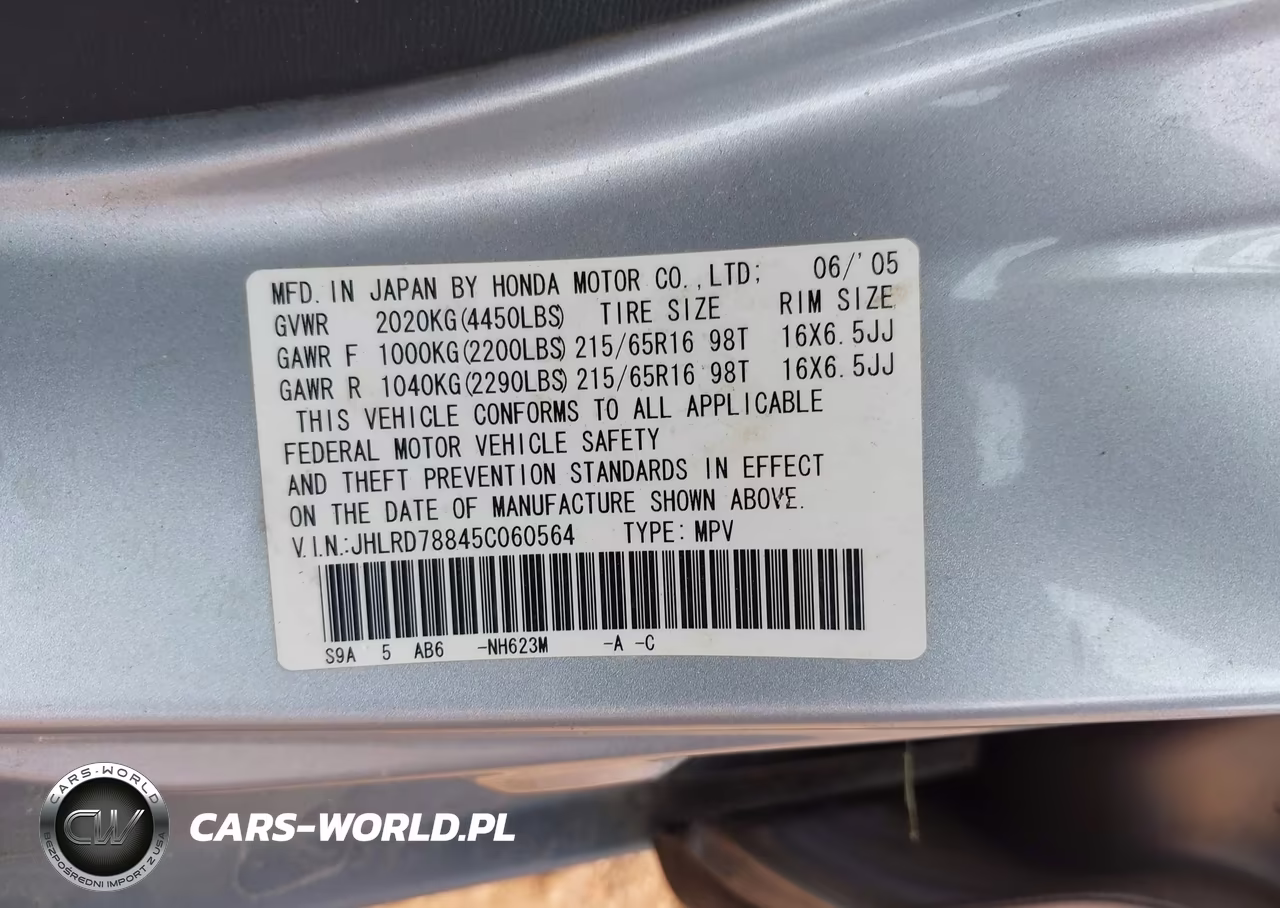 2005 Honda Cr-V Ex VIN:JHLRD78845C060564 - 9